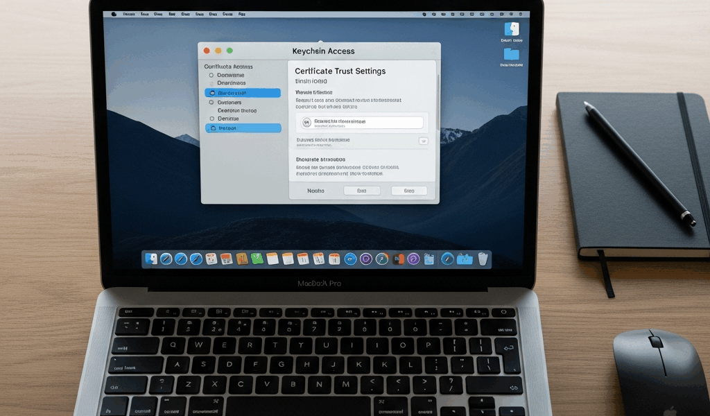 macbook pro laptop screen showing keychain access applicatio 20260326 072129
